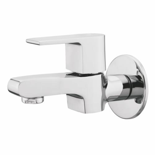 Bib Cock Short Body with Wall Flange Chrome